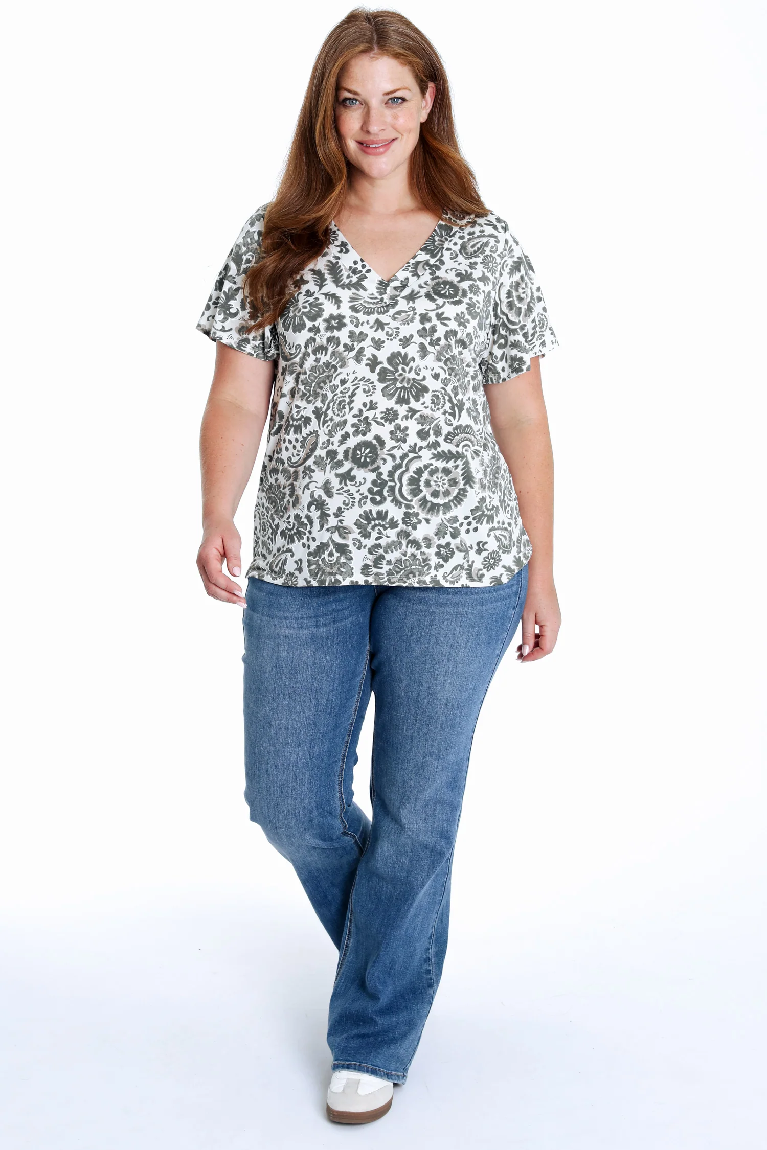 T-shirt en maille froide imprimé floral bicolore - Image 20