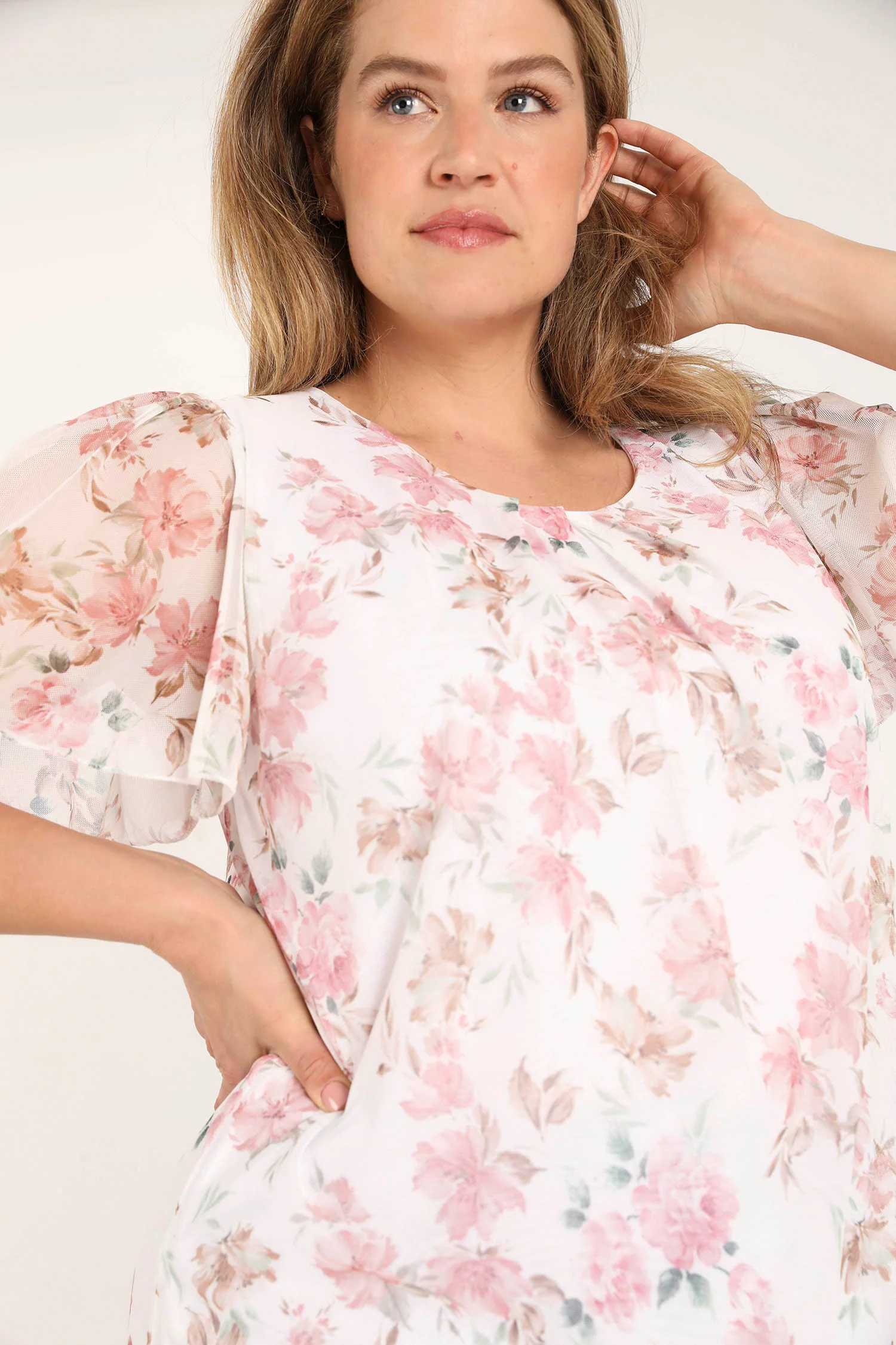 T-shirt en résille imprimé fleuri - Image 4