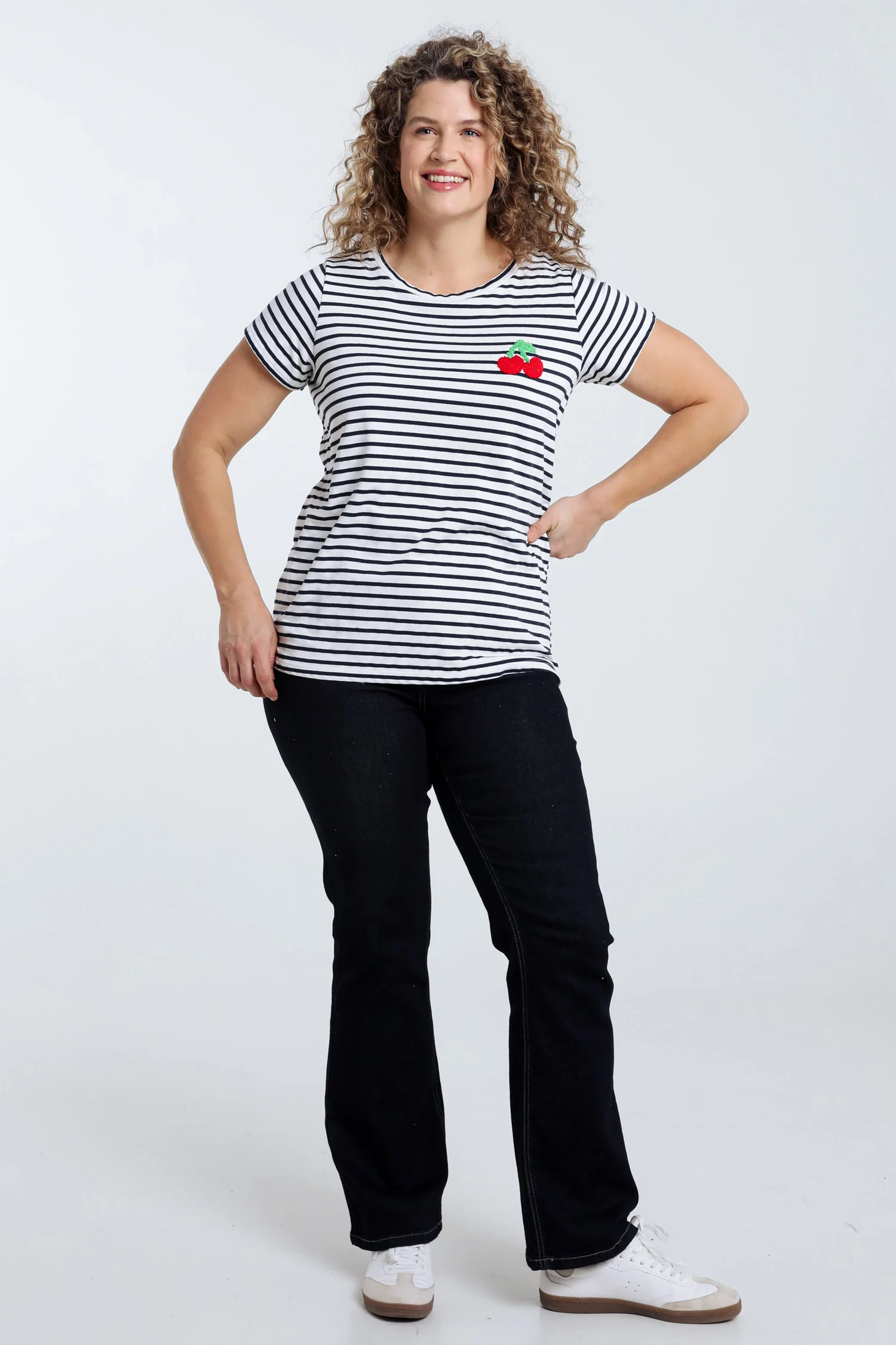 T-shirt marinière détail cerise - Image 8