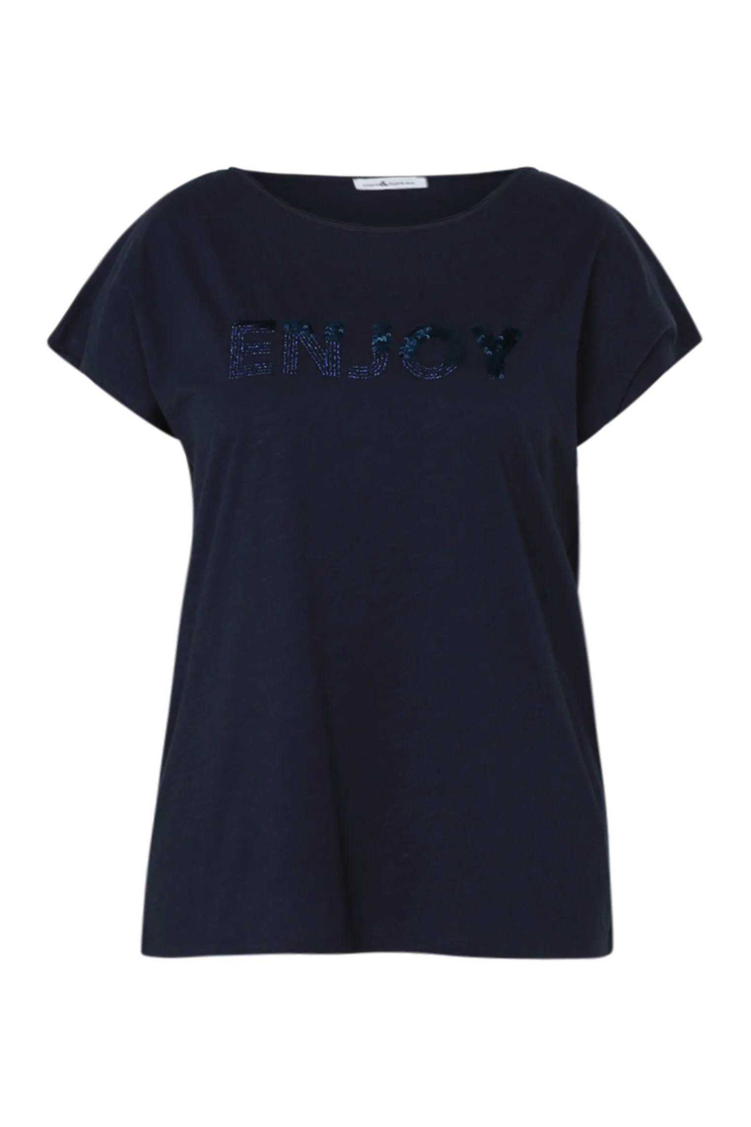 T-shirt uni avec broderie Enjoy et sequins - Image 10