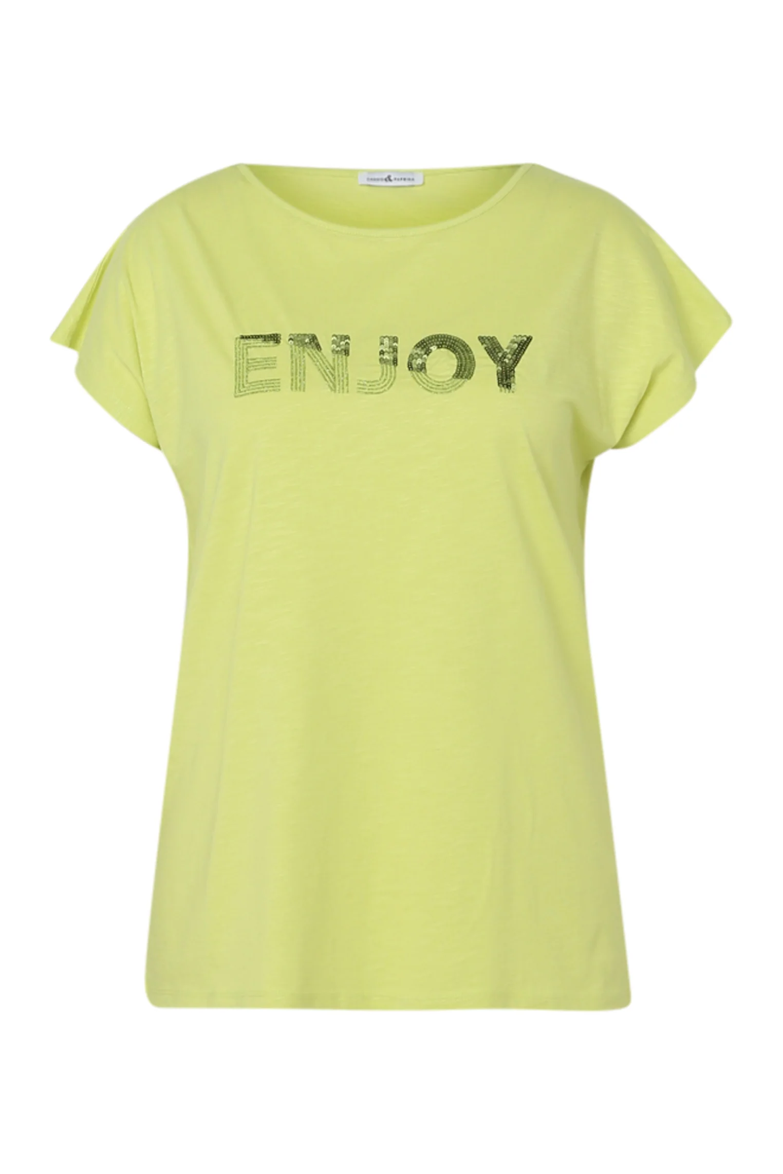 T-shirt uni avec broderie Enjoy et sequins - Image 54
