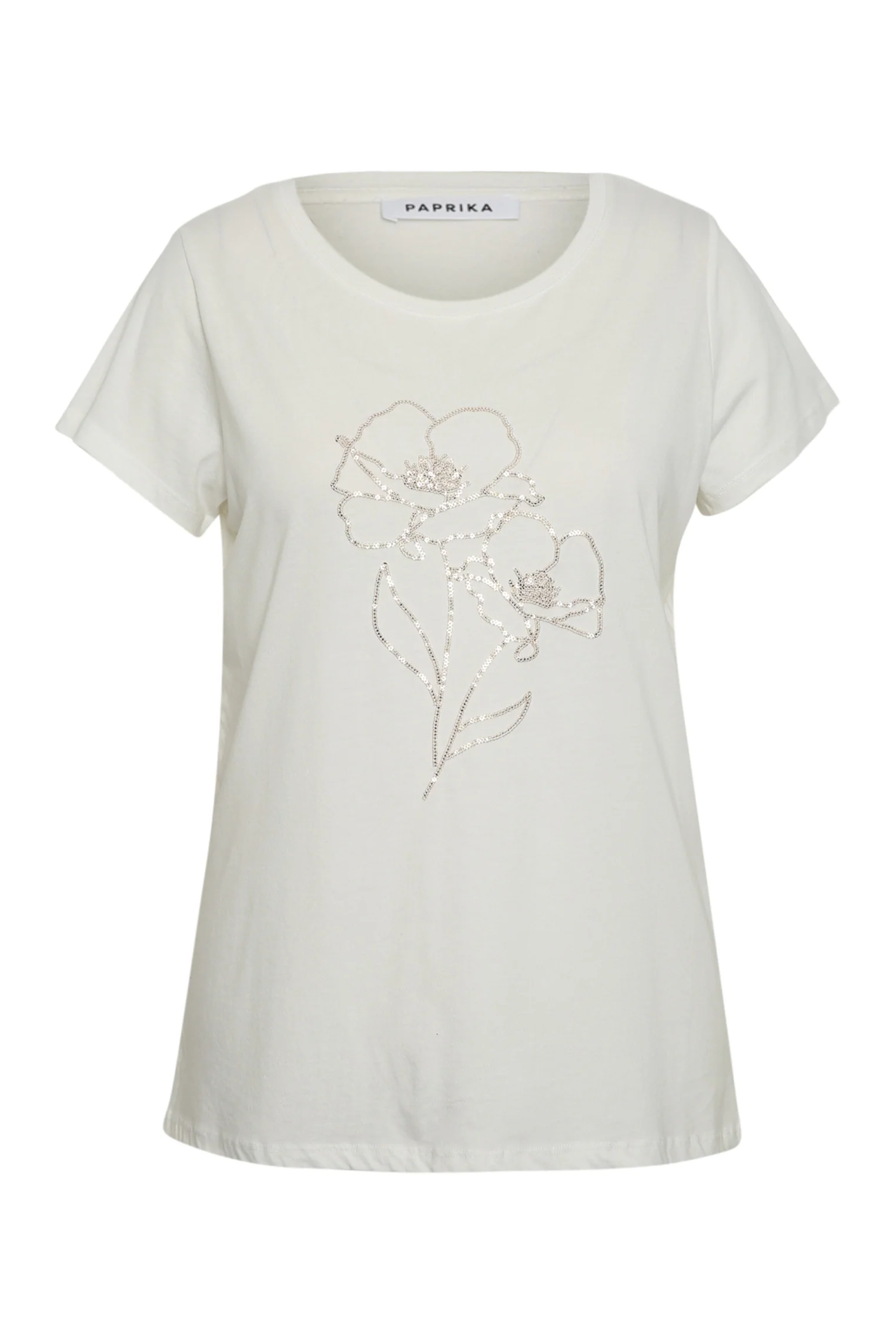 T-shirt uni avec fleurs en sequins - Image 9