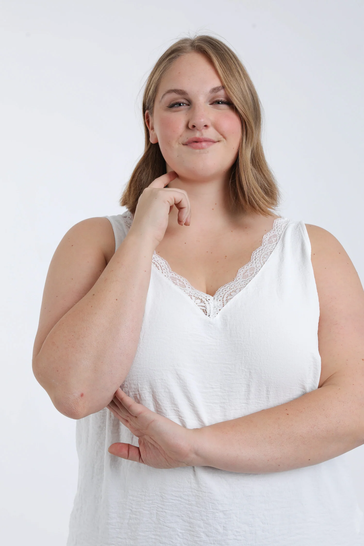 Top uni avec dentelle - Image 3