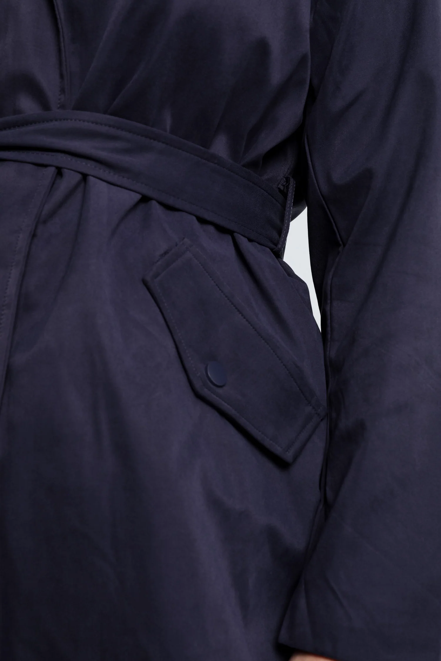 Trench mi-long uni avec capuche - Image 6