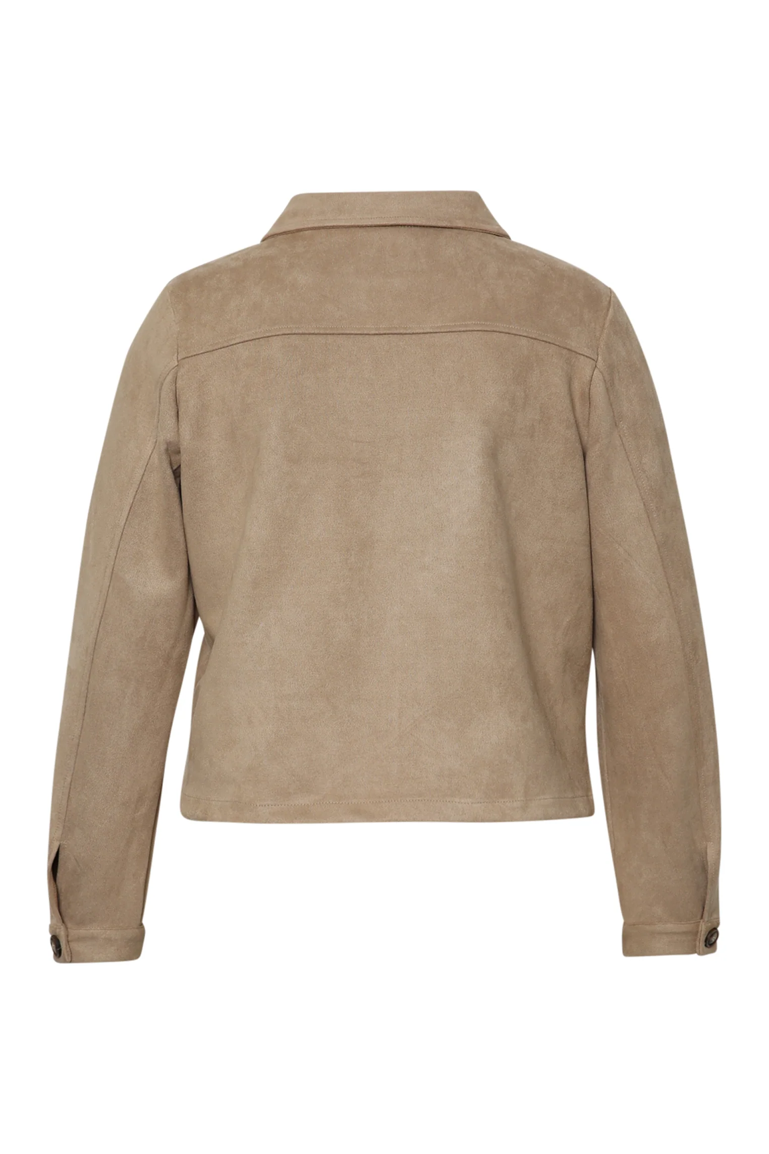 Veste courte effet suédine unie - Image 8