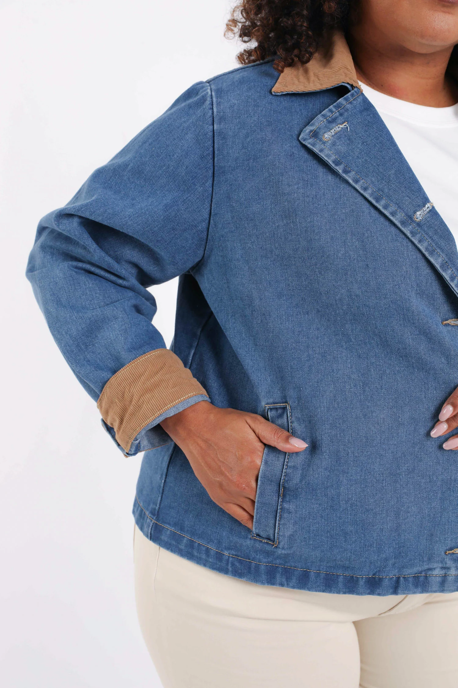Veste en jeans avec velours - Image 4