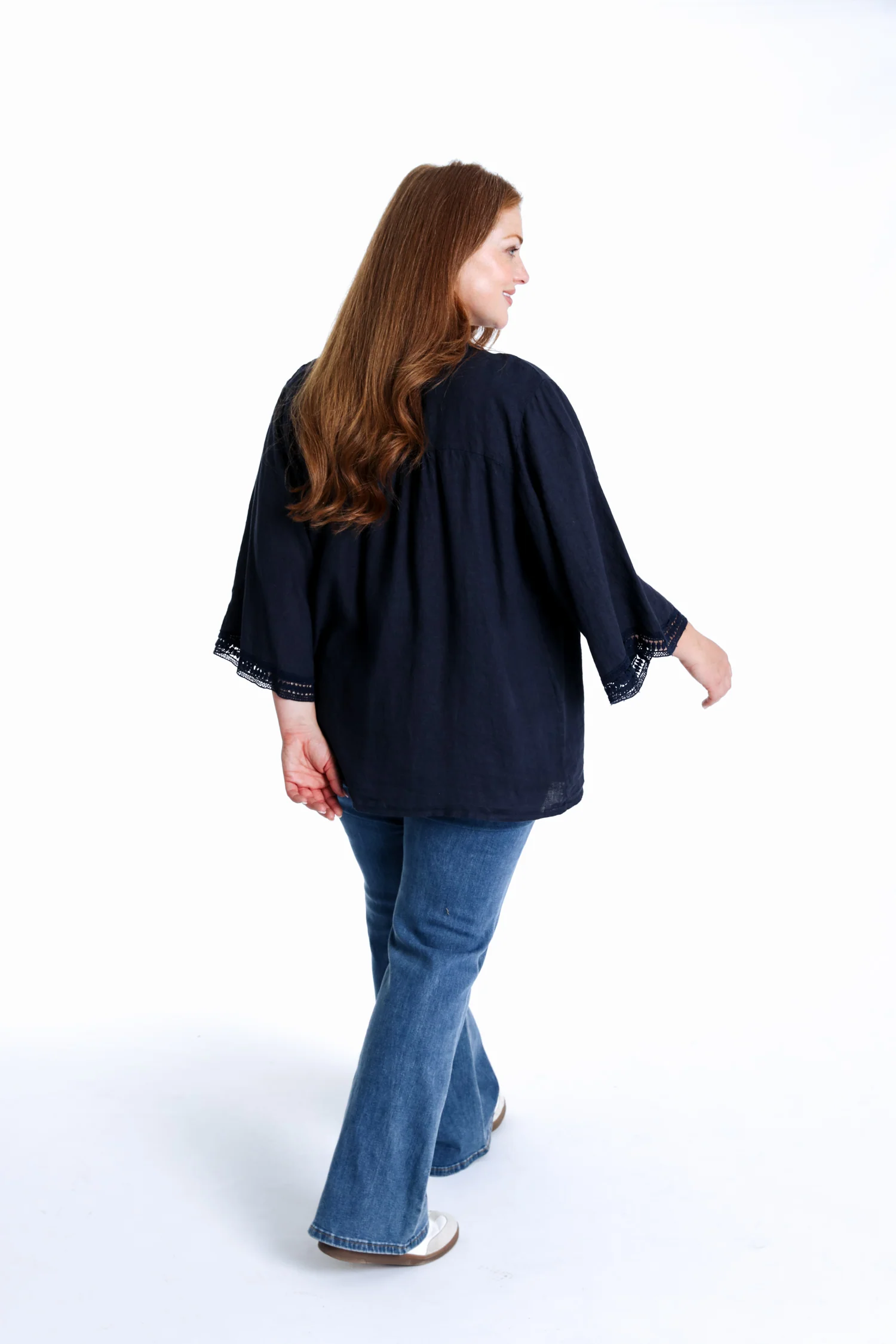 Veste en lin unie détail ajouré - Image 13