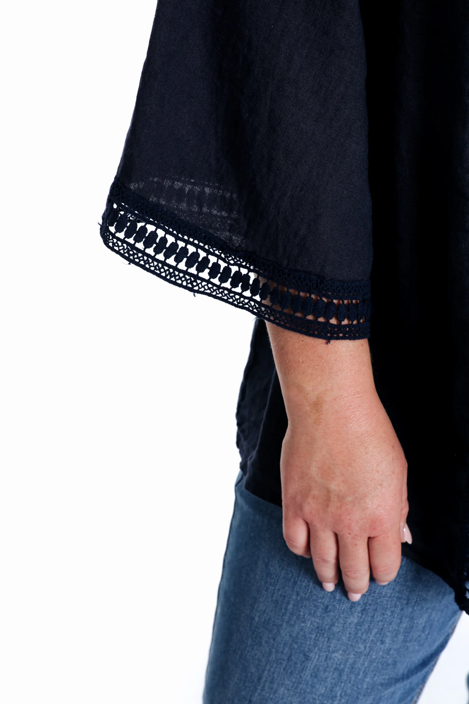 Veste en lin unie détail ajouré - Image 14