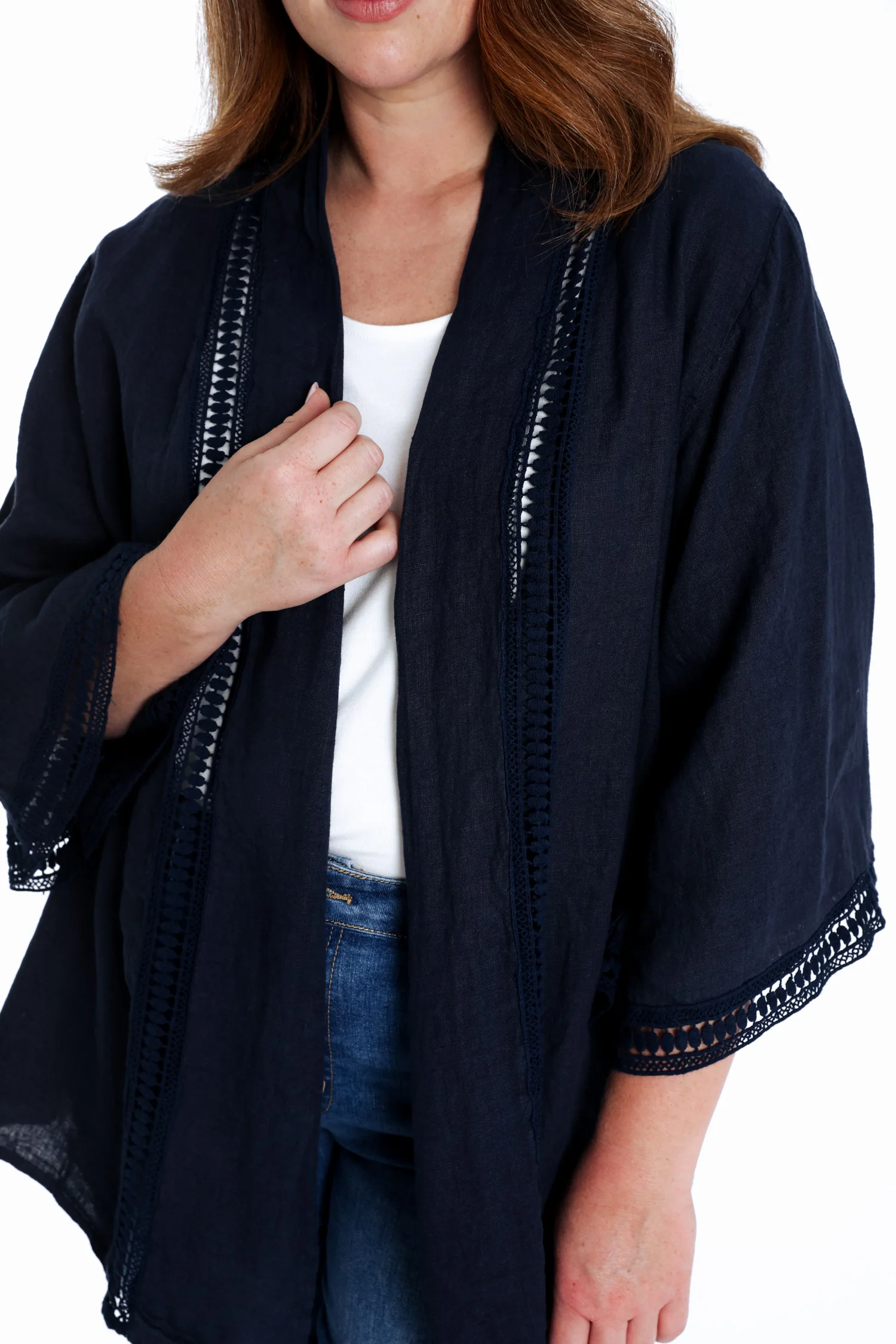 Veste en lin unie détail ajouré - Image 16