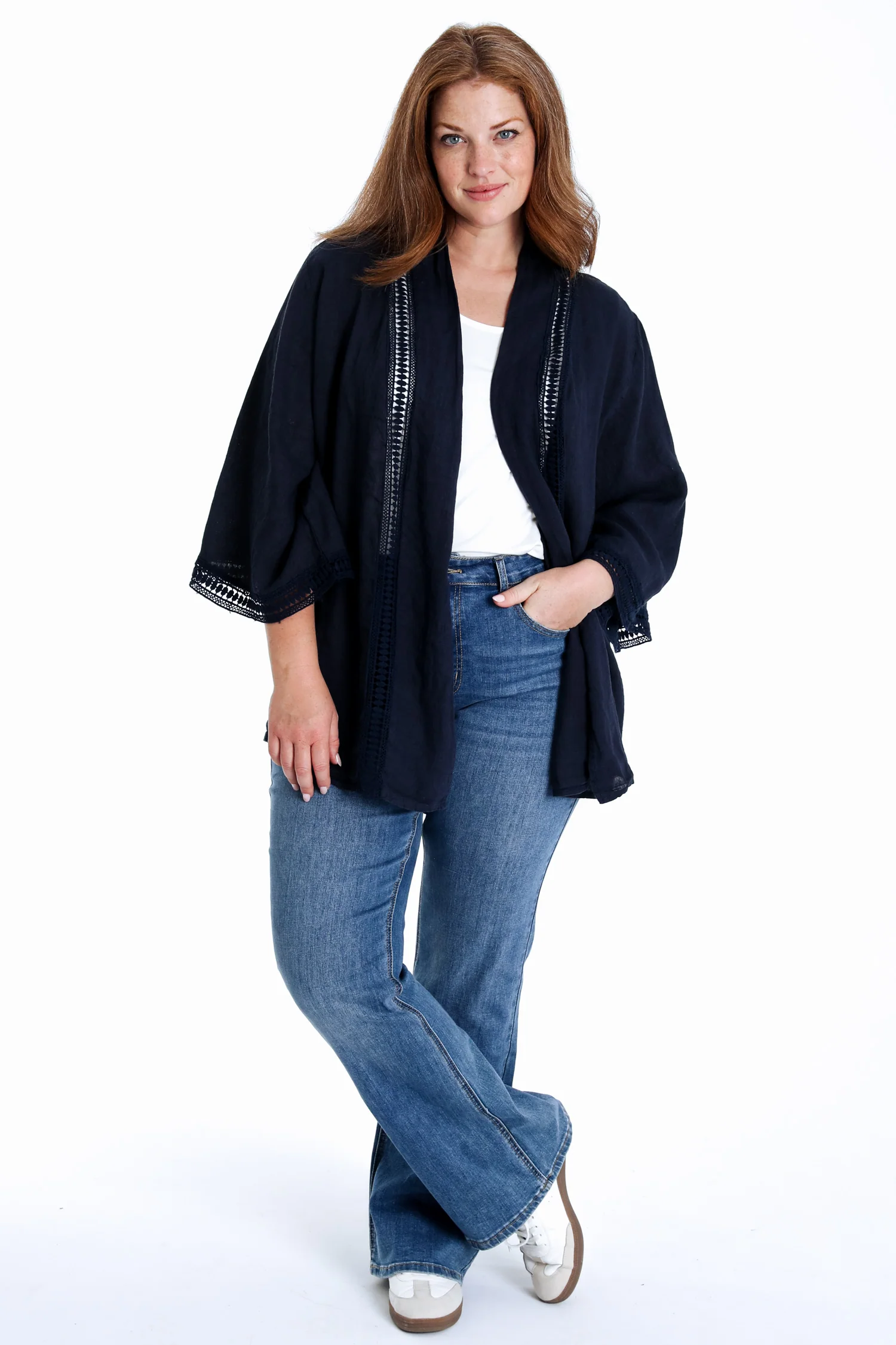 Veste en lin unie détail ajouré - Image 18