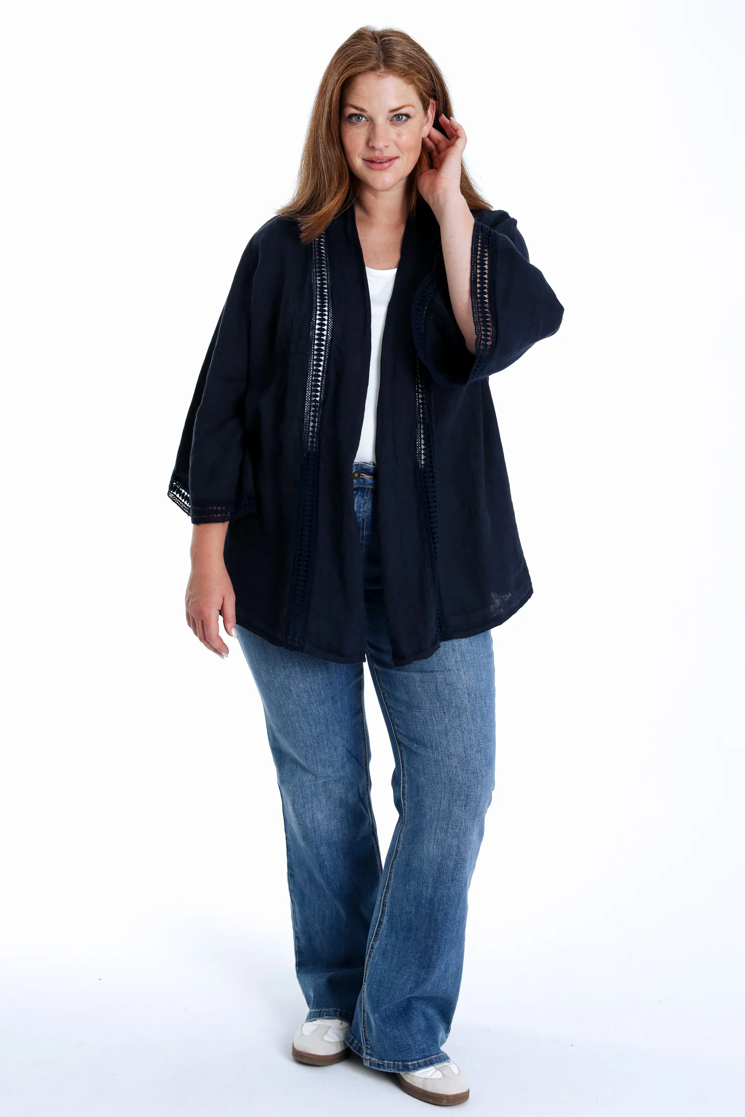 Veste en lin unie détail ajouré - Image 19