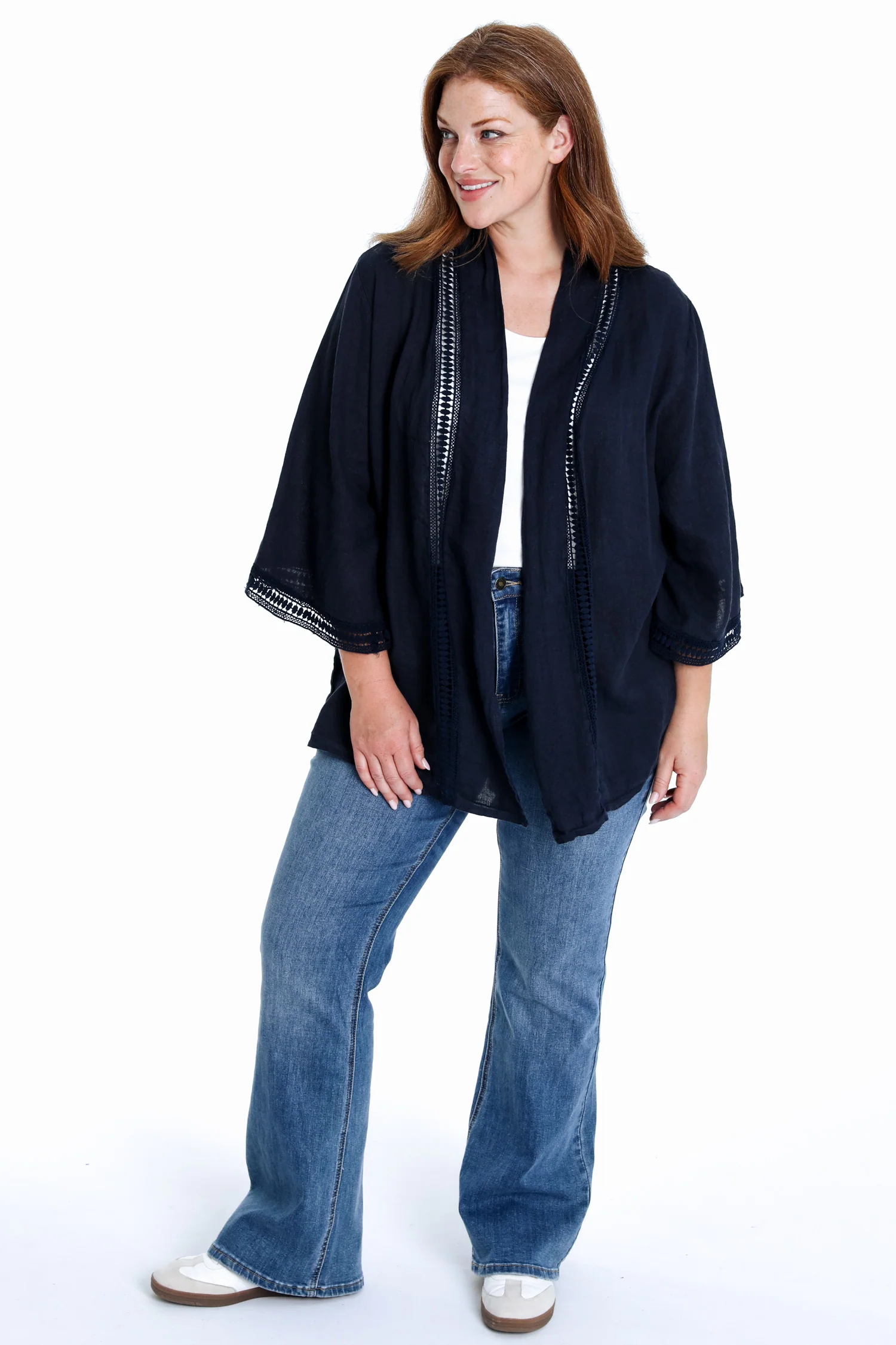 Veste en lin unie détail ajouré - Image 20