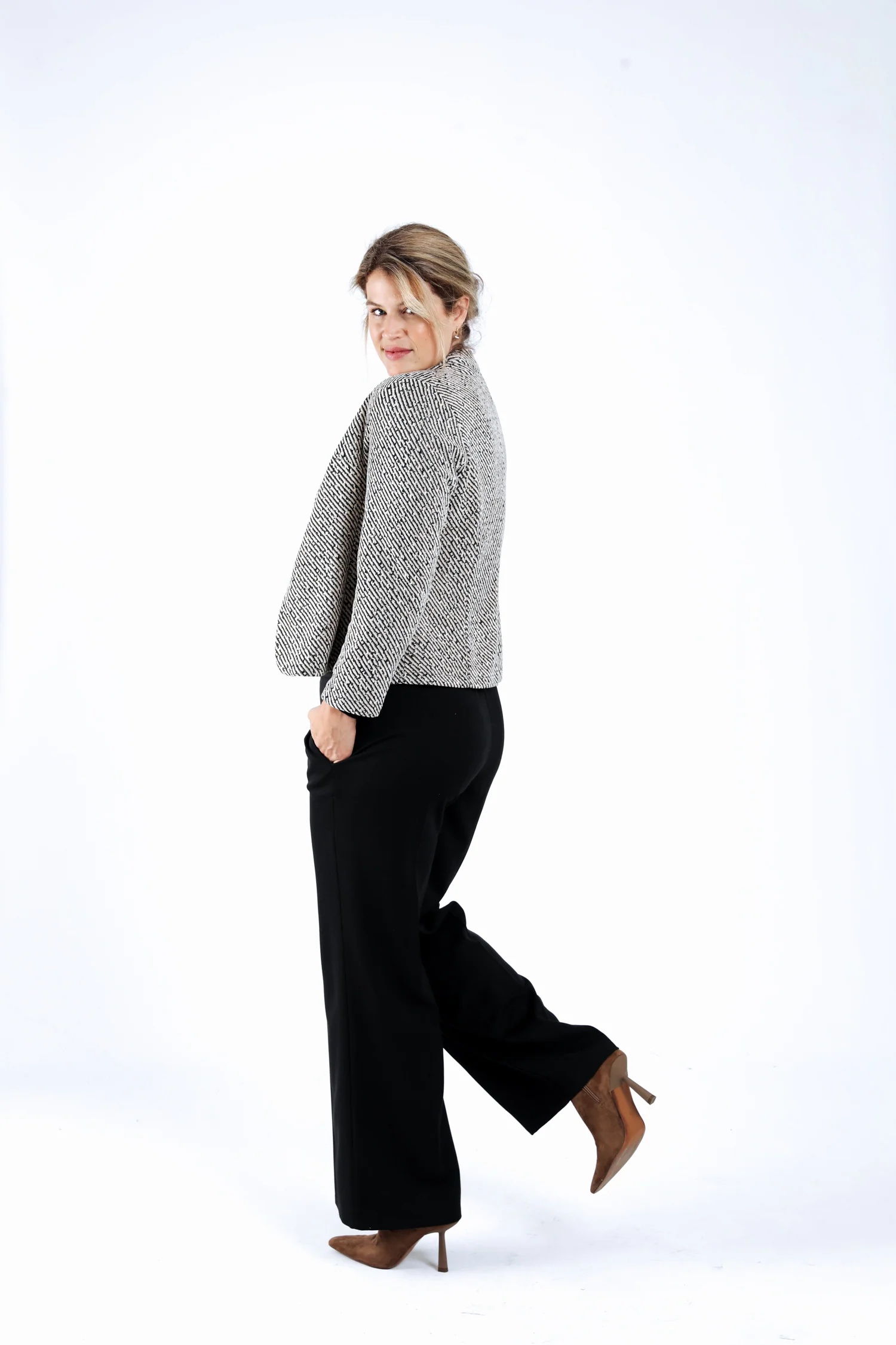 Veste jacquard bicolore avec lurex - Image 2