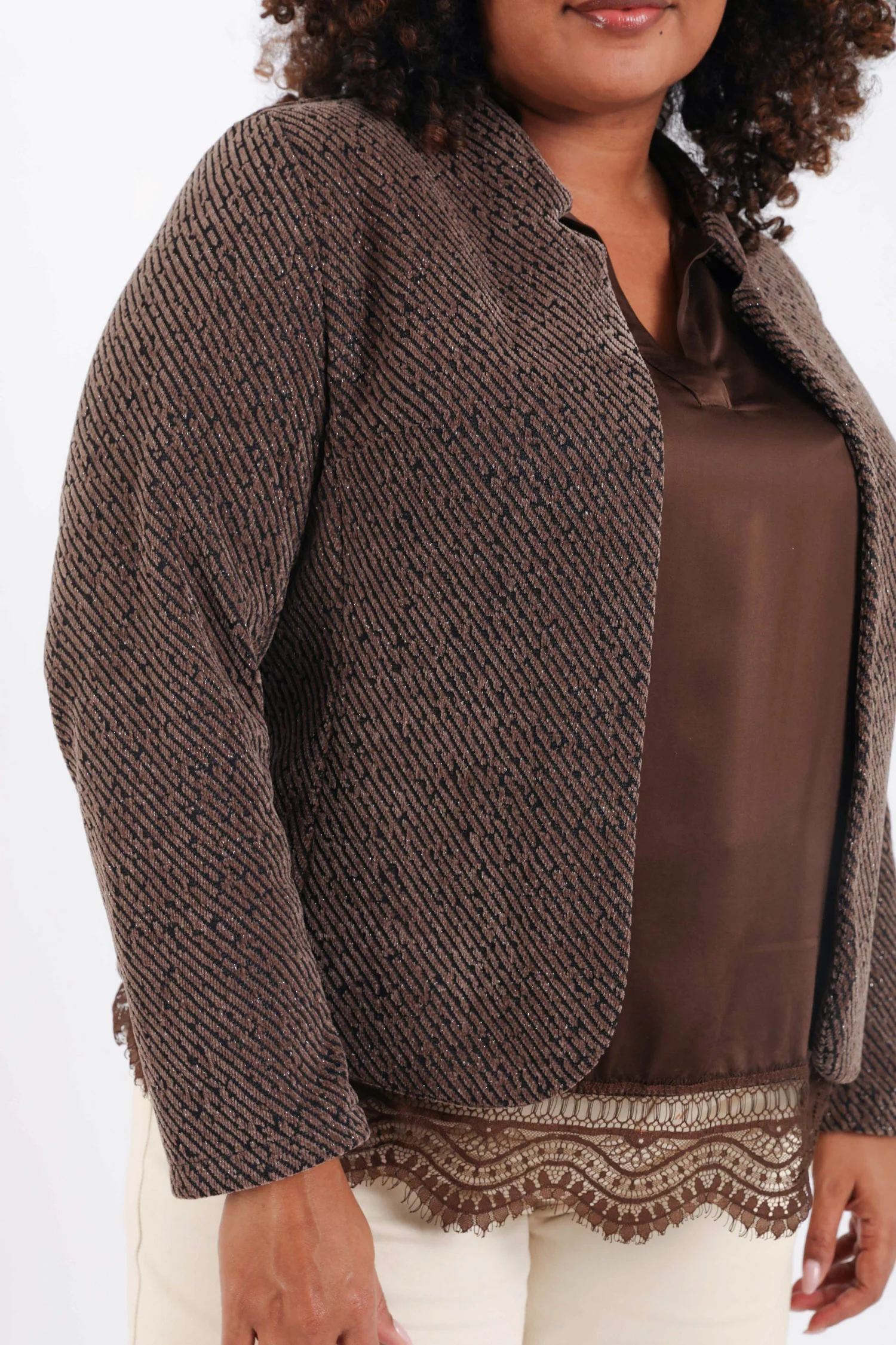 Veste jacquard bicolore avec lurex - Image 5