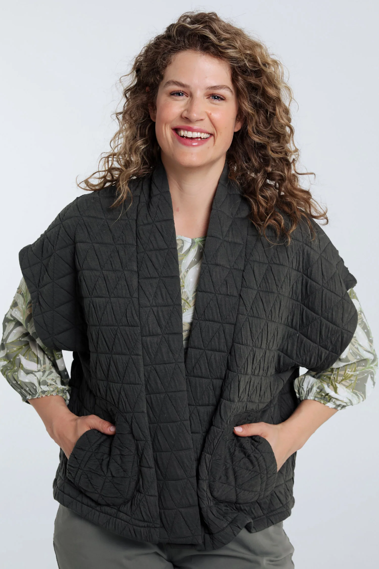 Veste kimono matelassée unie - Image 12