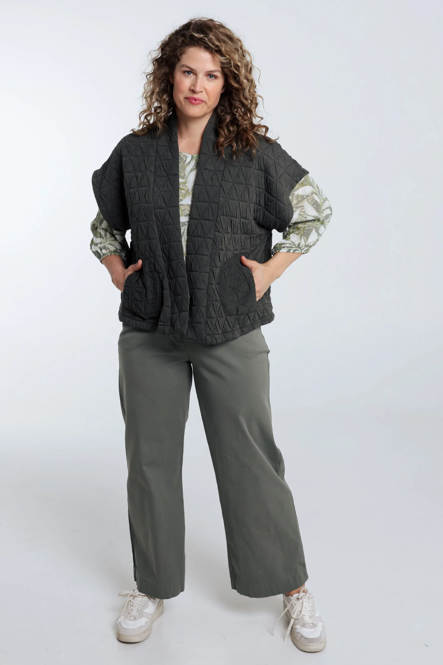 Veste kimono matelassée unie - Image 19