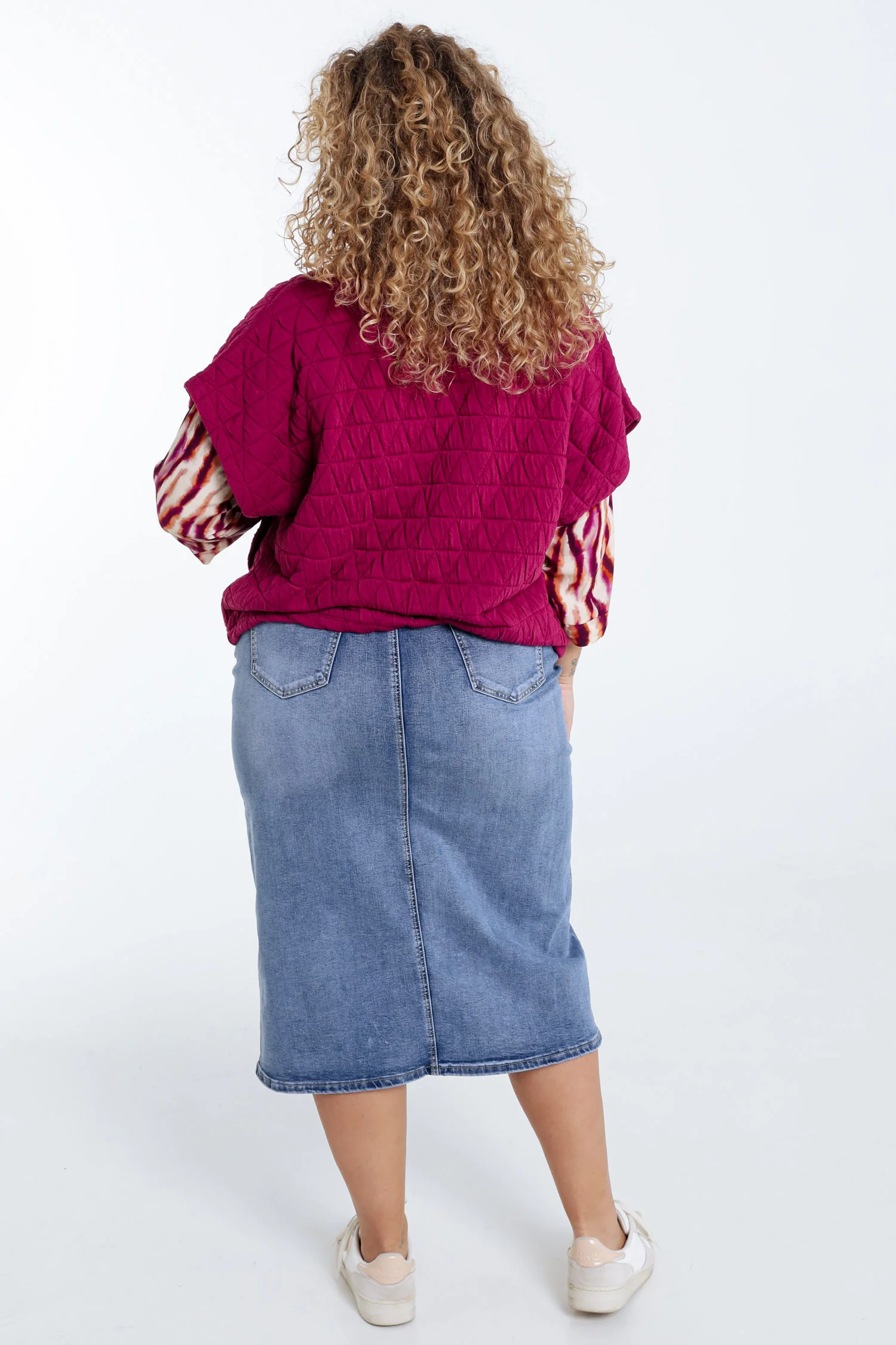 Veste kimono matelassée unie - Image 2