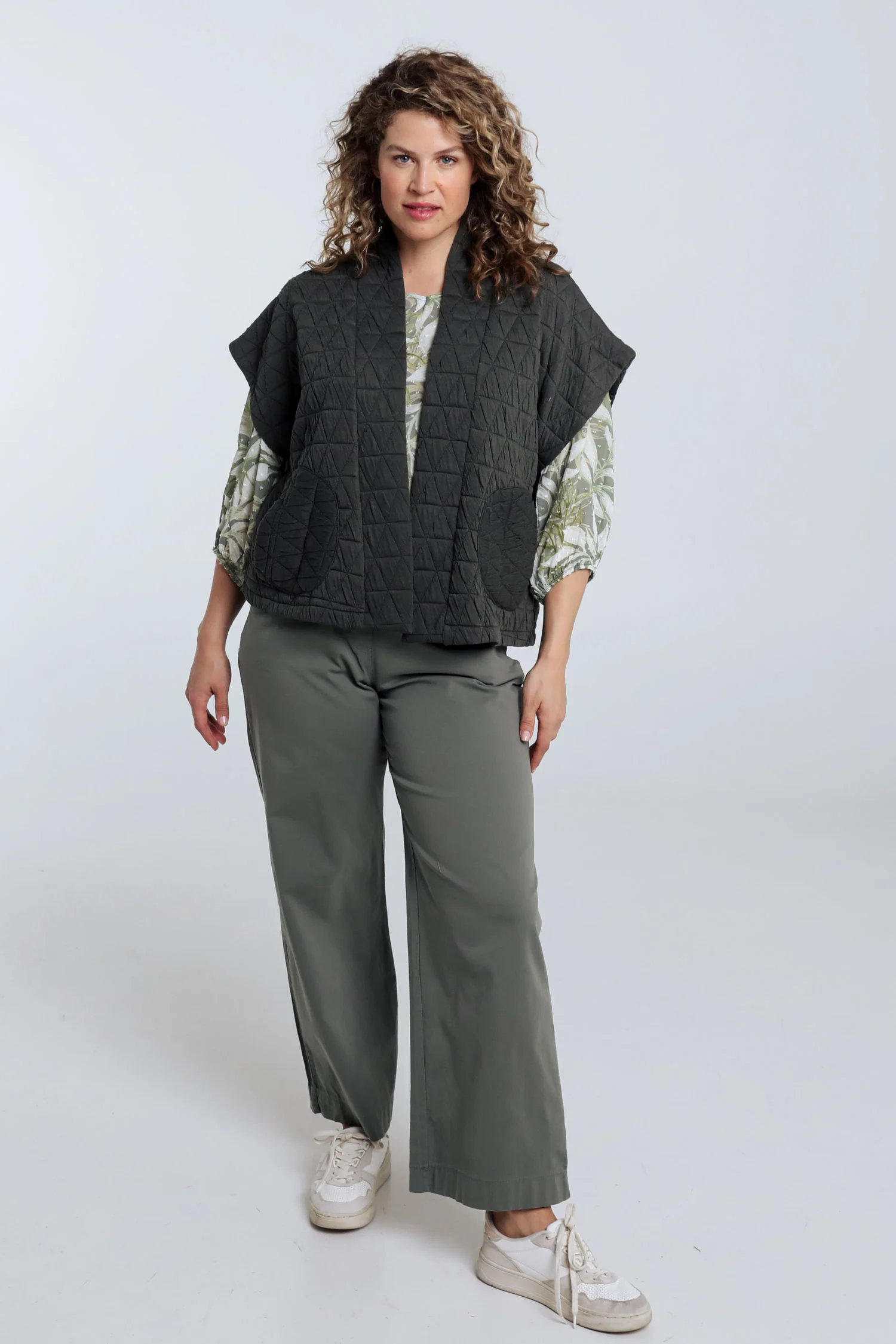 Veste kimono matelassée unie - Image 20
