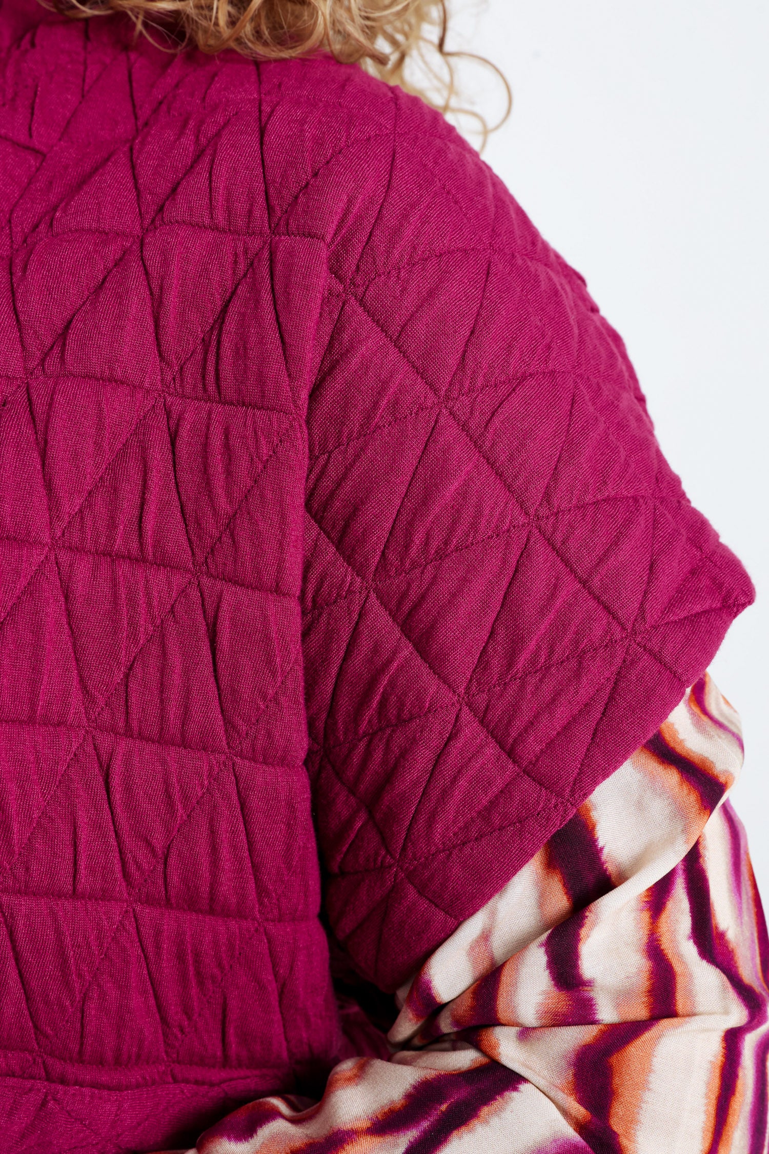 Veste kimono matelassée unie - Image 3