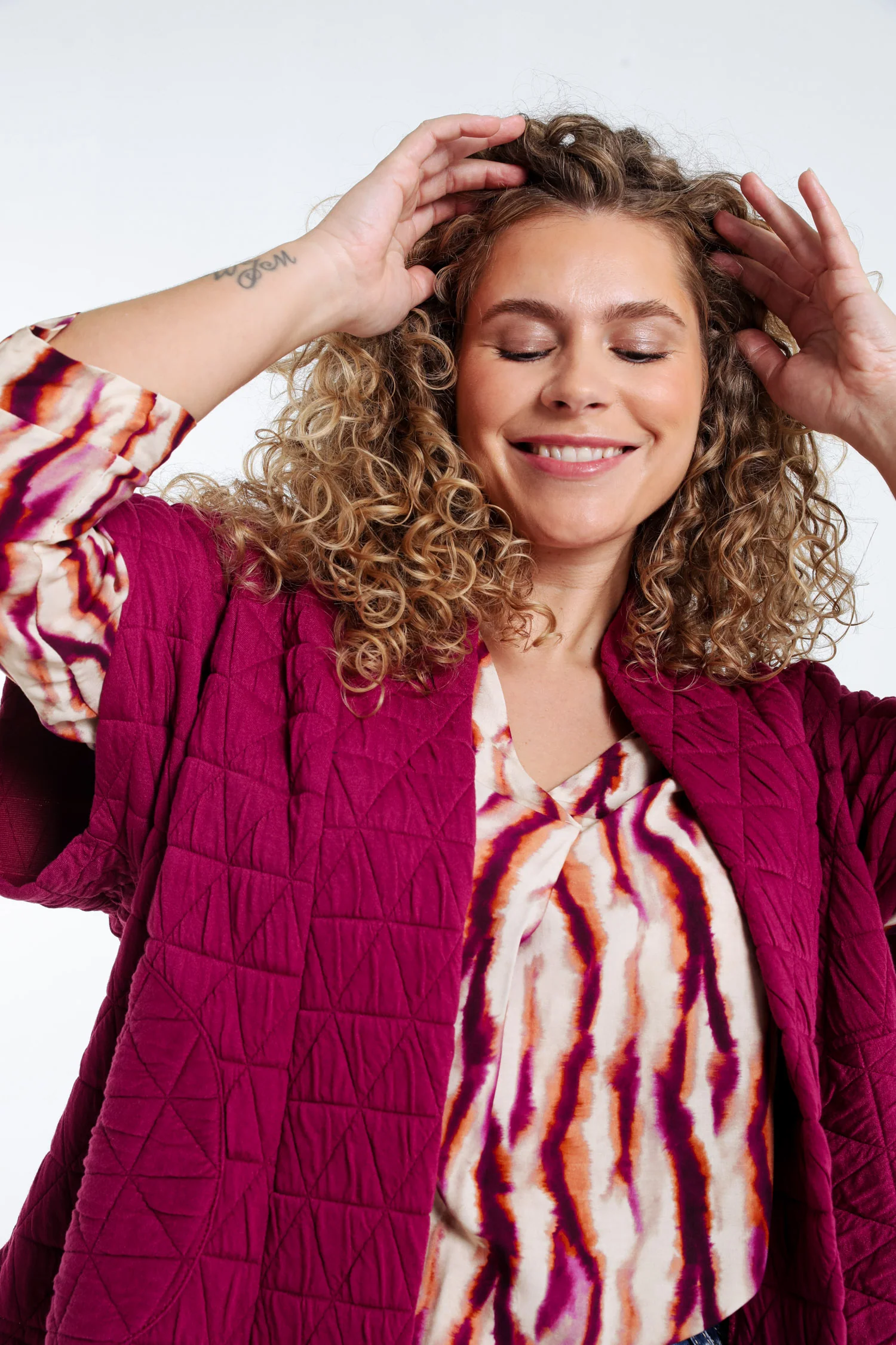 Veste kimono matelassée unie - Image 6