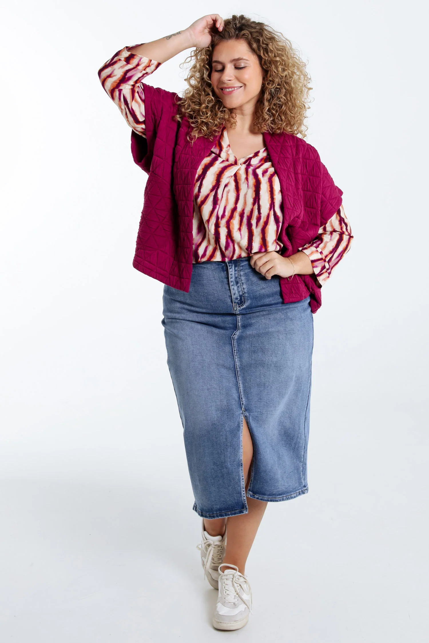 Veste kimono matelassée unie - Image 8