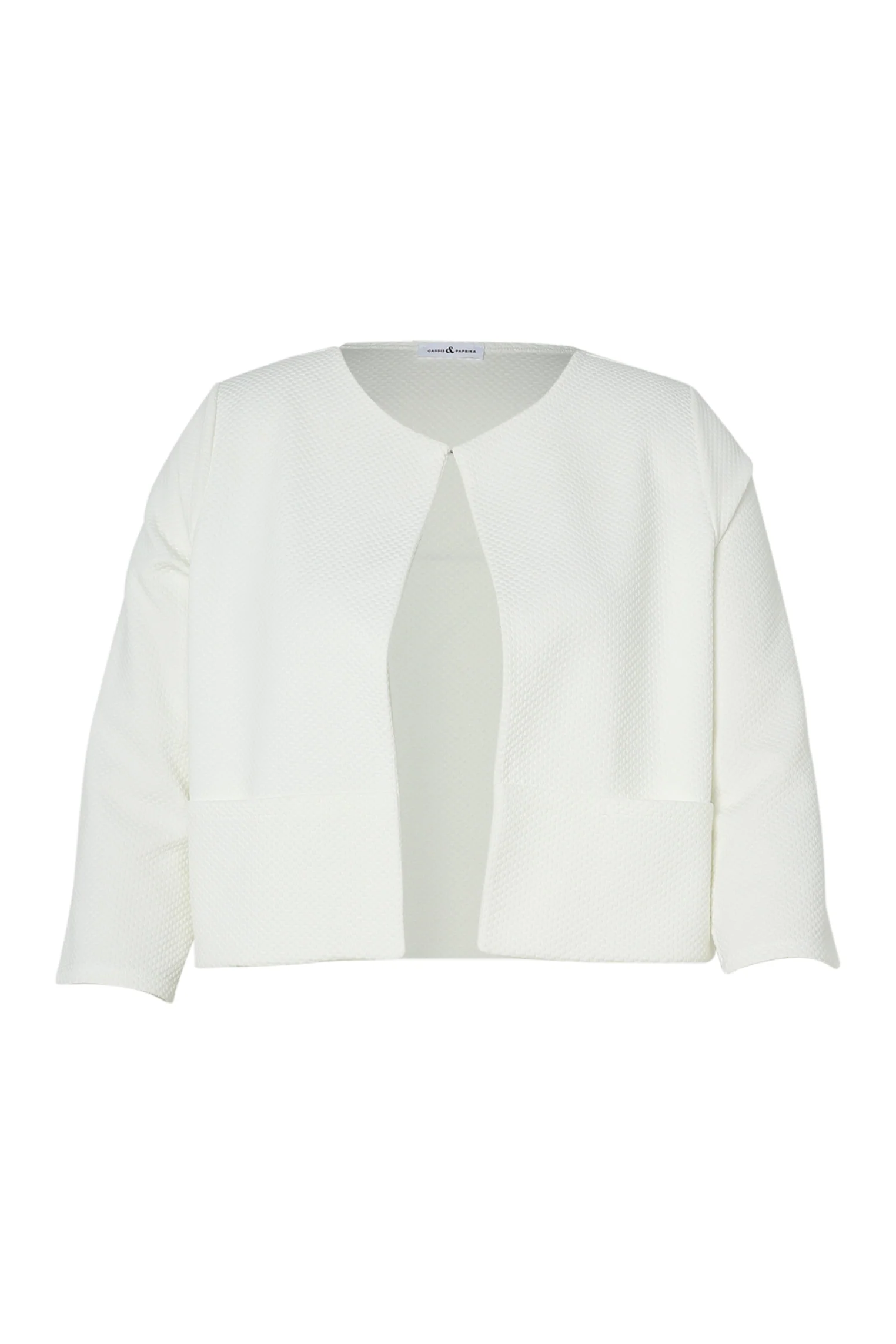 Veste maille effet nid d'abeille unie - Image 10