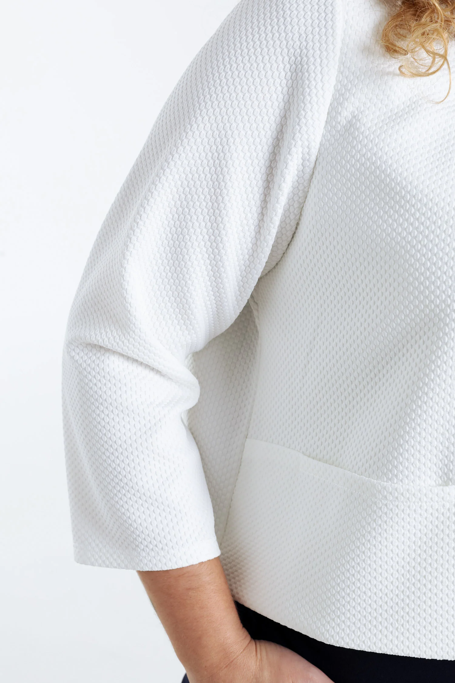 Veste maille effet nid d'abeille unie - Image 5