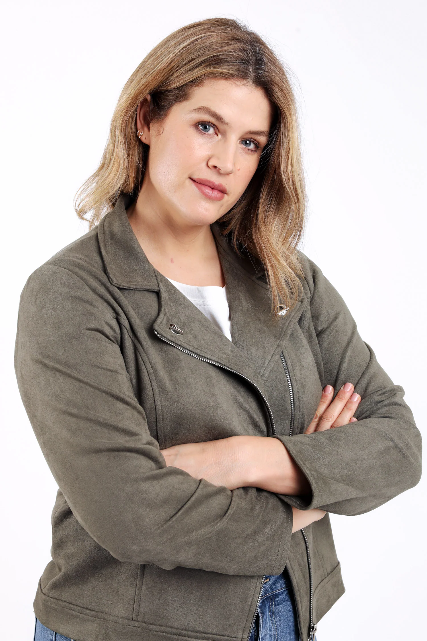 Veste perfecto effet suédine - Image 3