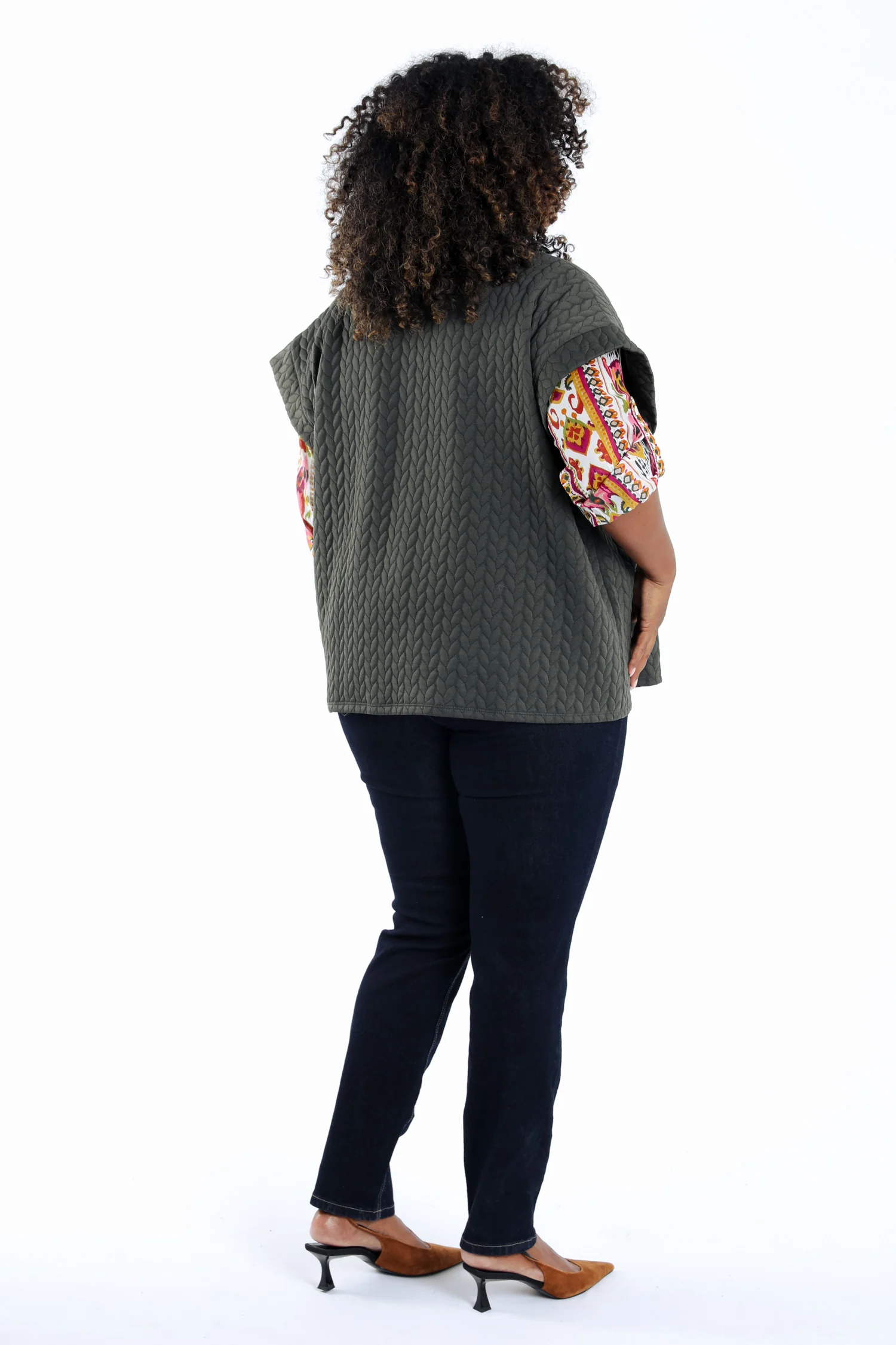 Veste sans manches unie détail tressé - Image 2